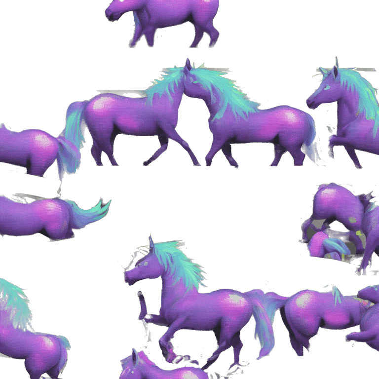 Pixel art of Zombie Vaporwave black holographic oilslick zombie unicorn yellow caution tape emoji