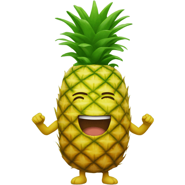 Pineapple with face and arms and legs  emoji