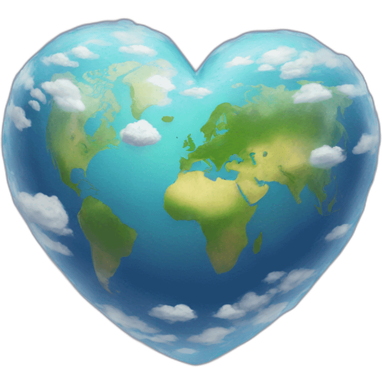 Heart shaped world emoji