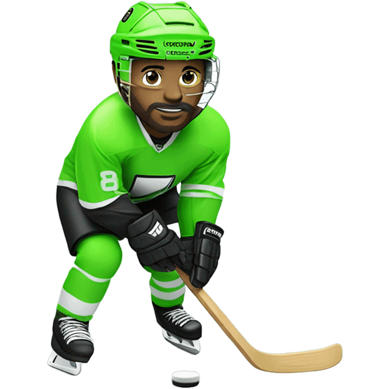 Hockey player neon green emoji