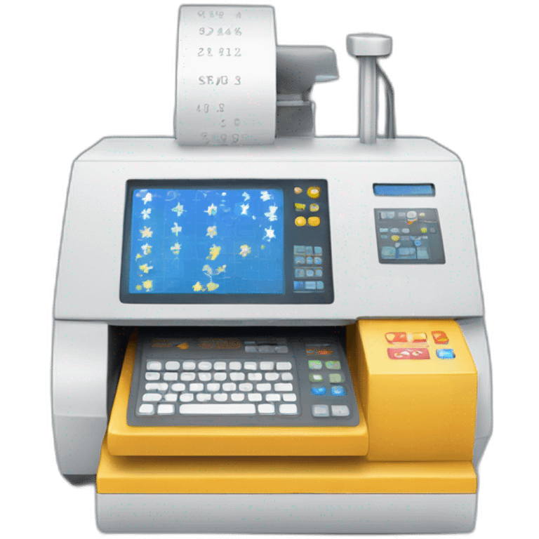 Finicial analyzer machine with stars and numbers emoji