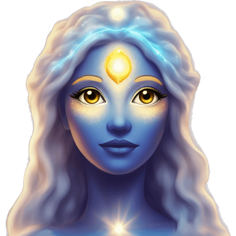 Pleiadian radiant glowing diva woman female third eye emoji