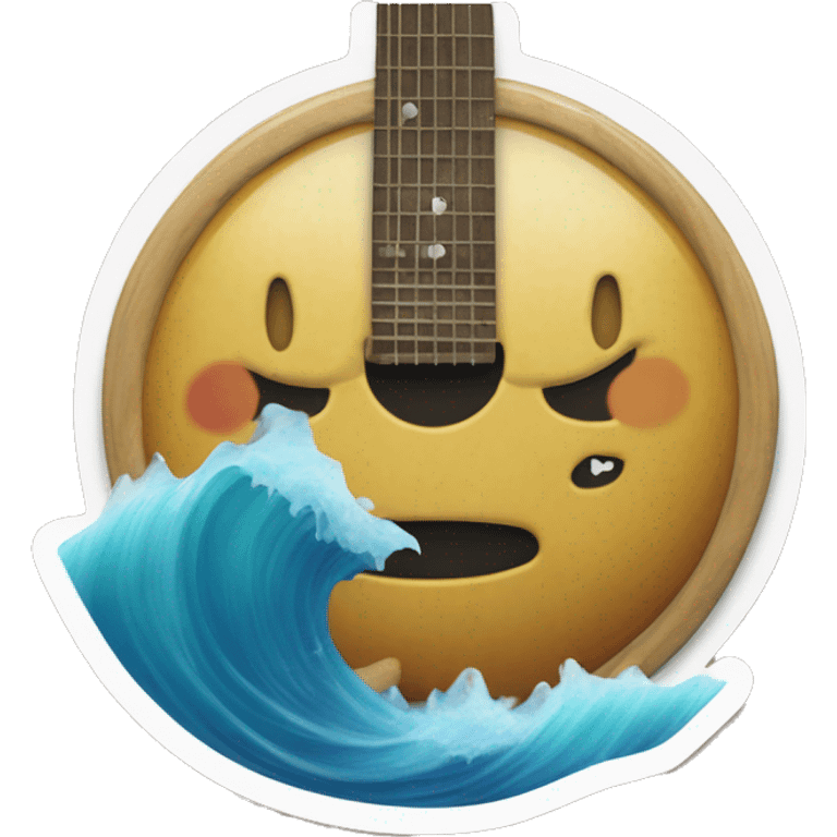 record vinyl that says “mean ocean” with rocking guitar and an ocean emoji