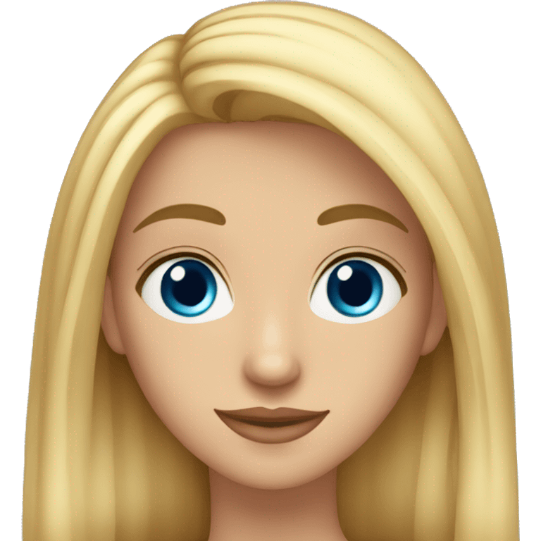 Rubia de pelo largo y ojos azules emoji