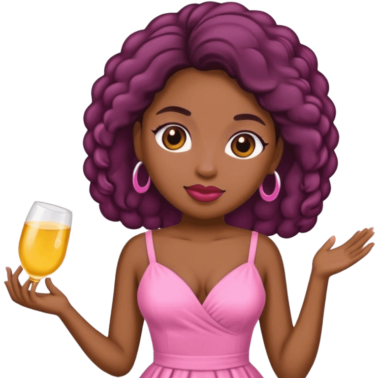 African American pink lady emoji