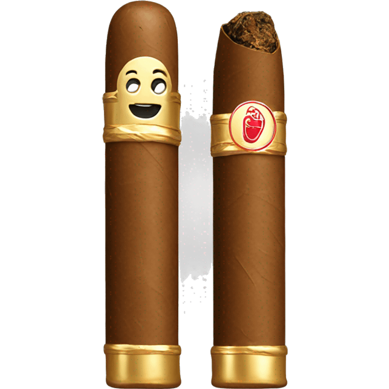 mini cigar with gold label in a black background emoji