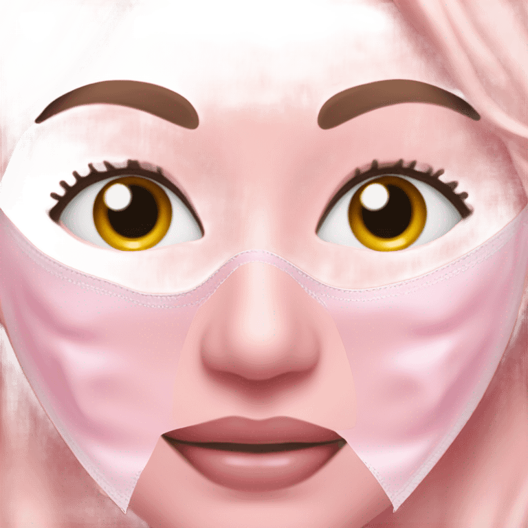 Moisturizing hydrogel face mask pink with slits for eyes, lips and nose  emoji