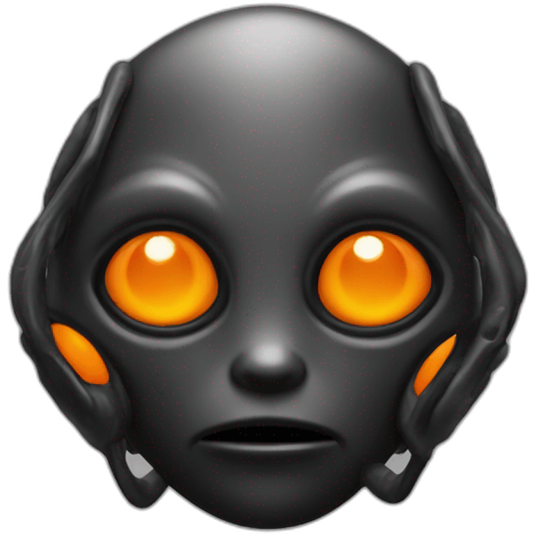 alien black with orange details emoji