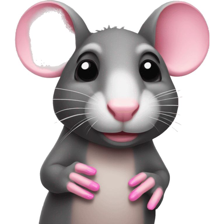 rat with pink nails emoji