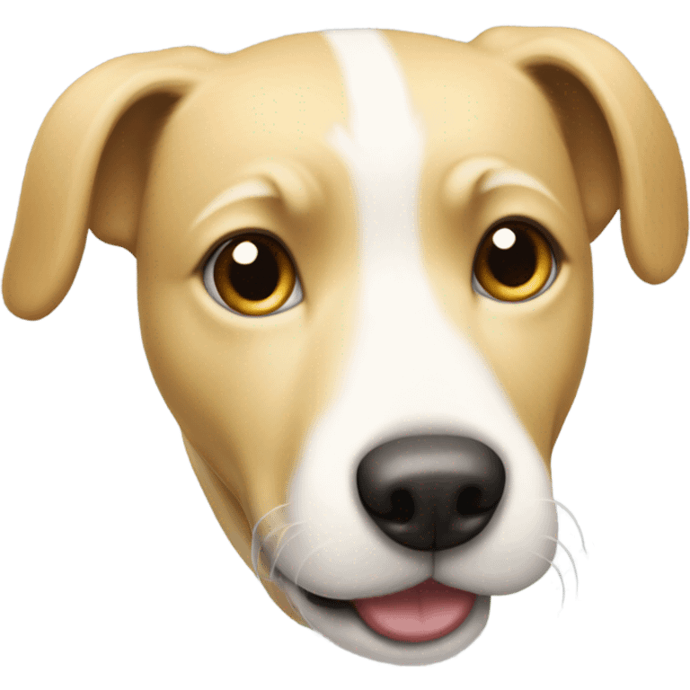 blonde dog with white stripe floppy ears emoji