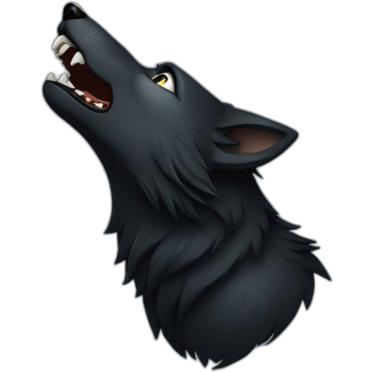 Black wolf howling  emoji