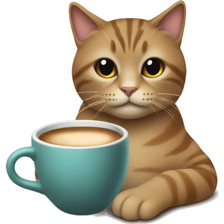 Cat holding a cup of coffee  emoji