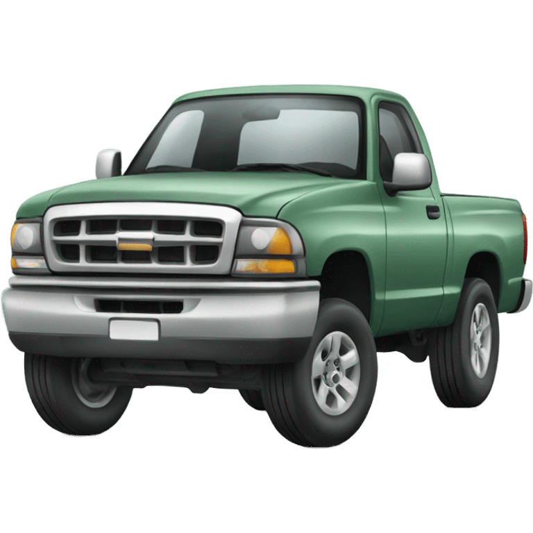 greenish grey pickup truck emoji