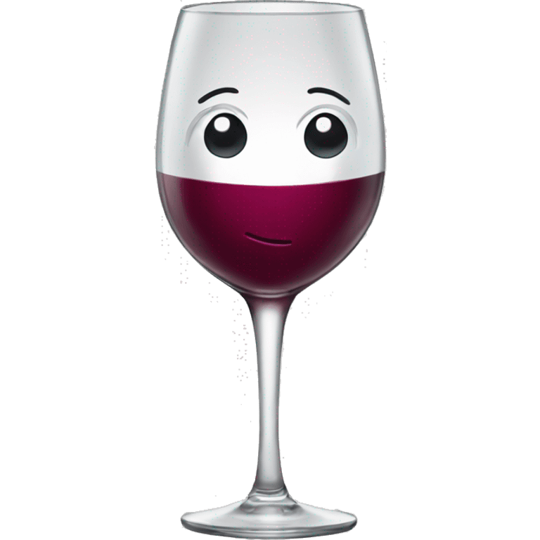 Wine glass with a face  emoji