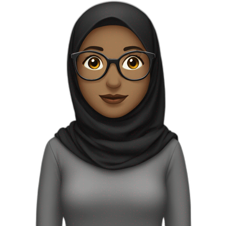 Musulmane a lunettes hijab noir emoji