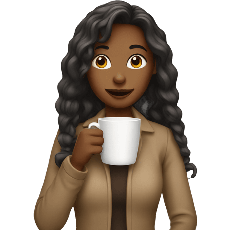 Girl drinking coffee emoji