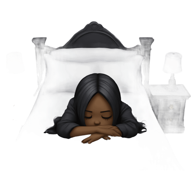 Goth girl sleeping on the bed  emoji