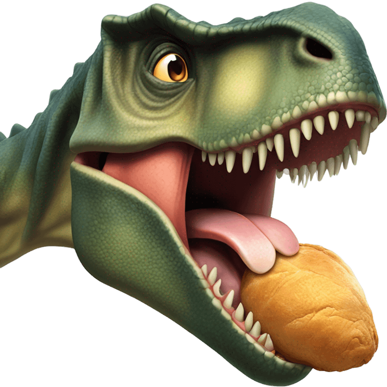 Dinosaur eating chicken  emoji