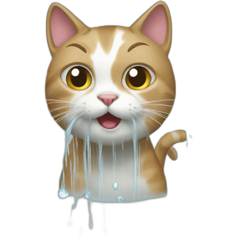 cat aving a shower emoji