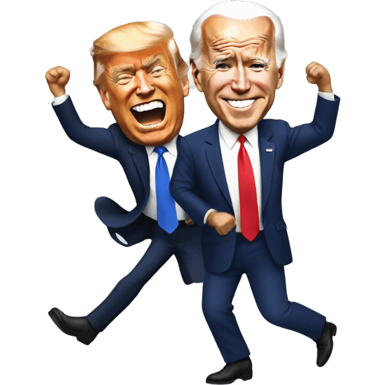 Joe Biden dancing with Trump emoji