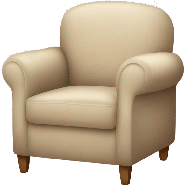 Beige Armchair with Cozy blanket and book emoji