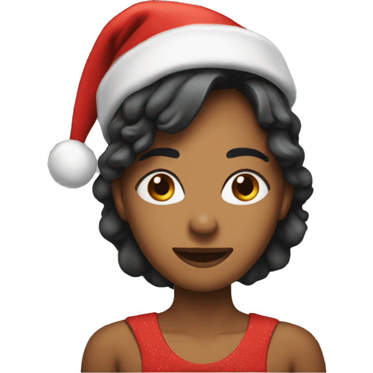 Anitra wearing Christmas hat emoji