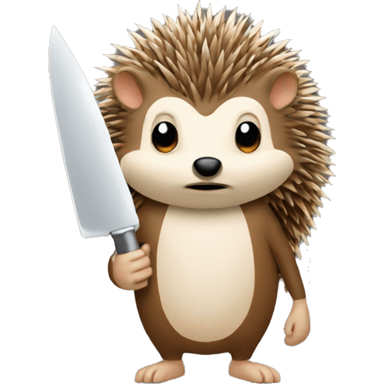 Hedgehog with a knife emoji