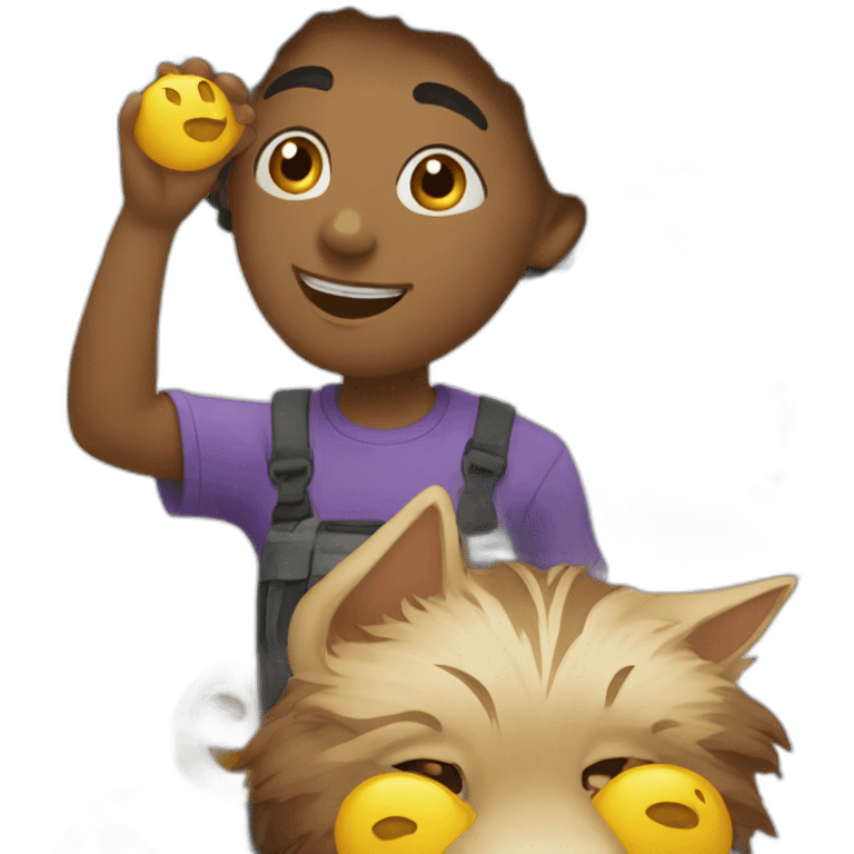 За шторами кот emoji