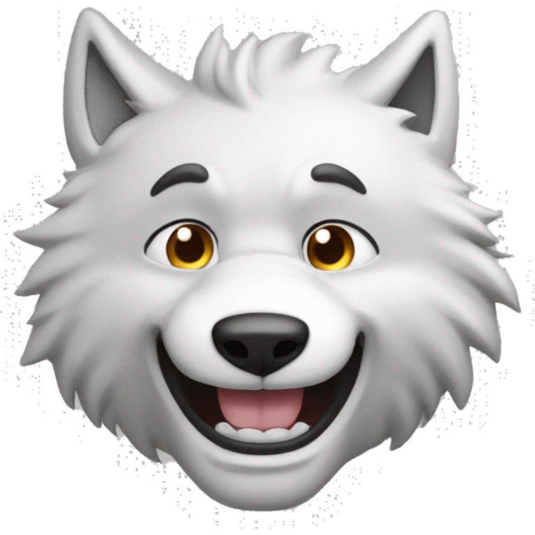 Un hombre lobo llorando y con una sonrisa emoji