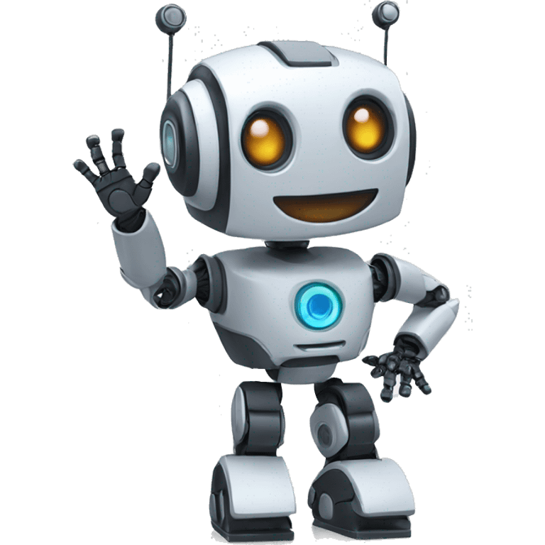 robot waving hello emoji