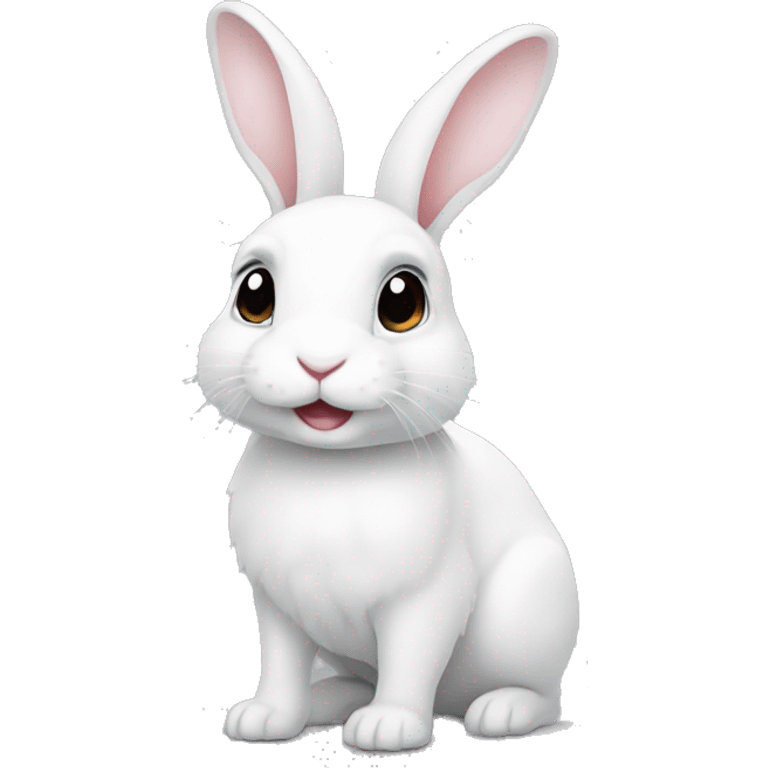 Rabbit cute white emoji