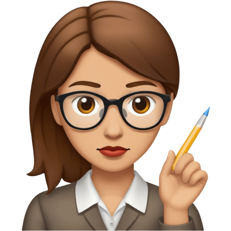 Rude brown haired art teacher emoji