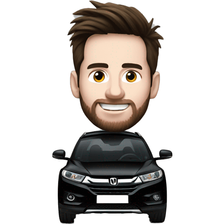 Messi driving black Honda HRV emoji