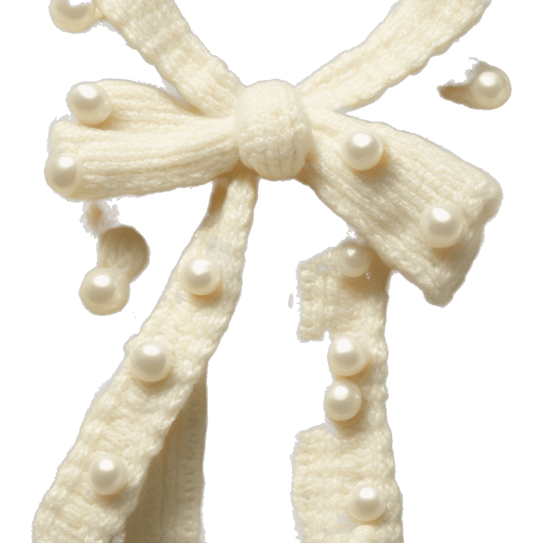 Pearl BOW-DETAIL RIB-KNIT cream CARDIGAN emoji