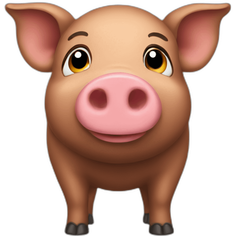 Wild brown pig emoji