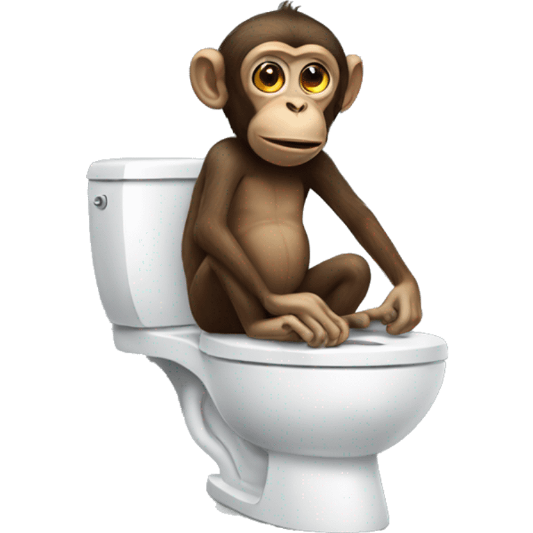 Monkey on the toilet emoji