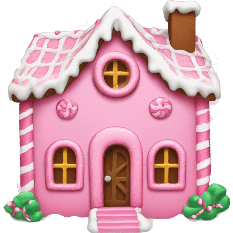 pink gingerbread house emoji