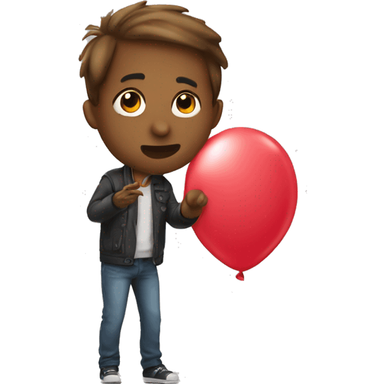 Blowing kiss baloon emoji