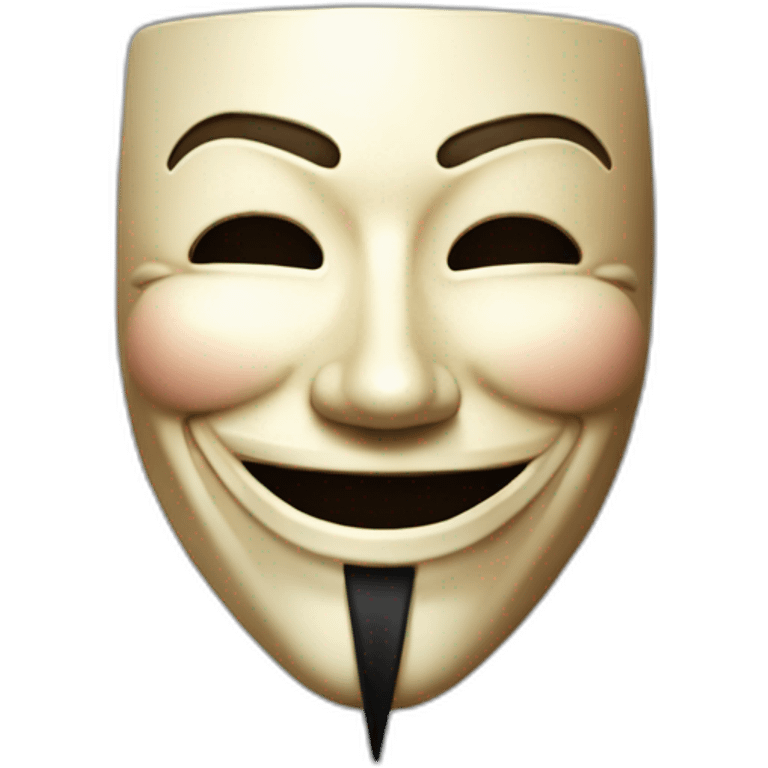 man with guy fawke mask laughing emoji