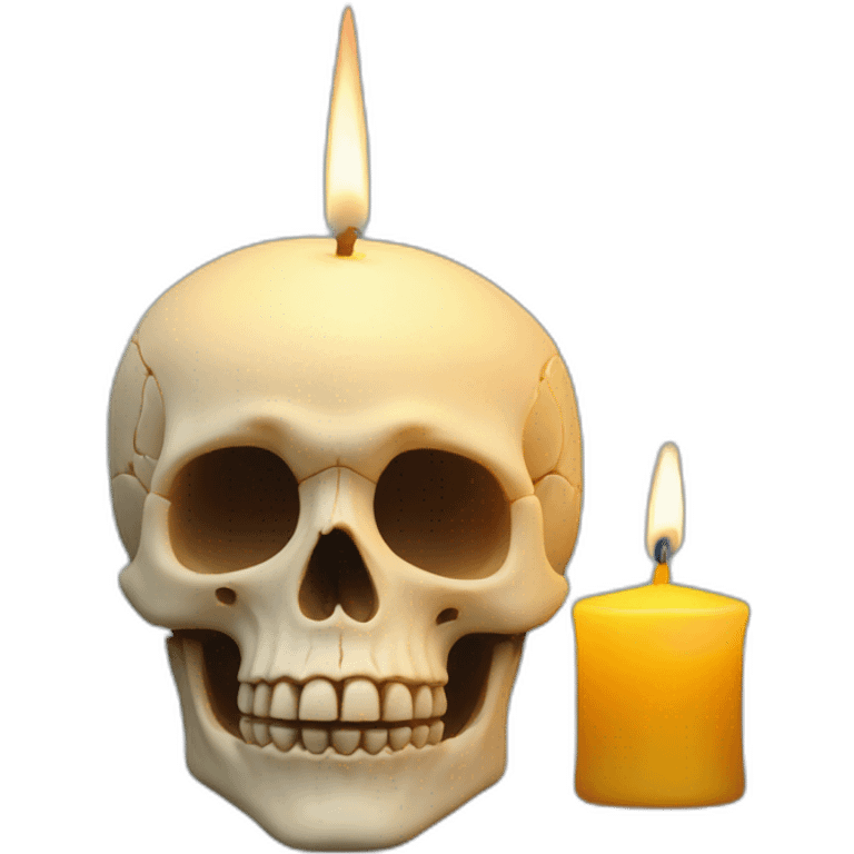 skull in wax with candle emoji