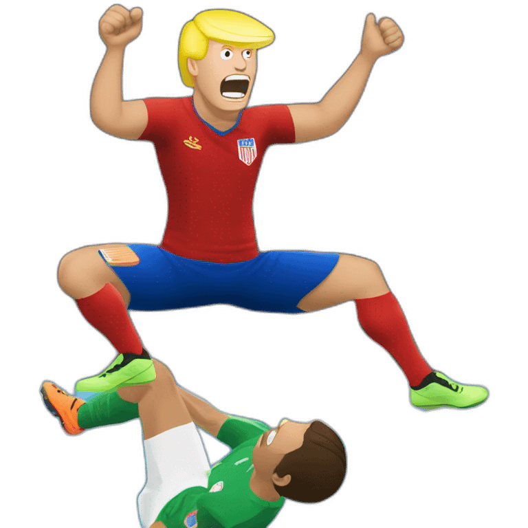 Trump qui fait une retourner acrobatique en final de coupe du monde face à dida emoji