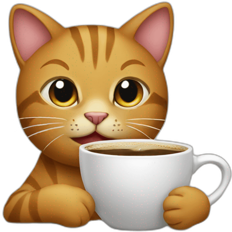 cat drink coffee emoji