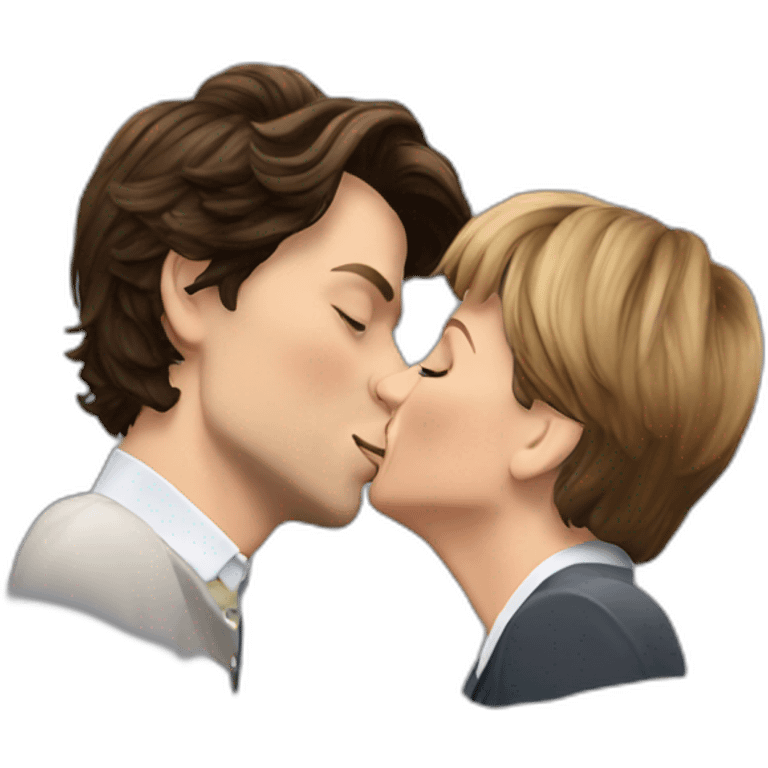 Angela merkel kiss Harry Styles emoji