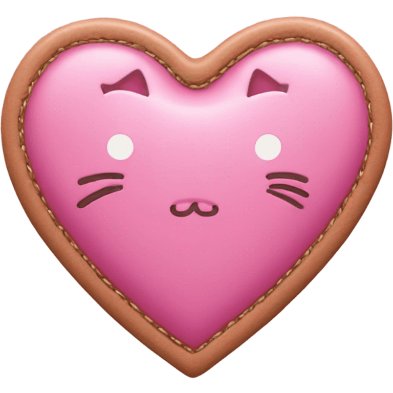 Pink heart with hello kitty with lether n emoji