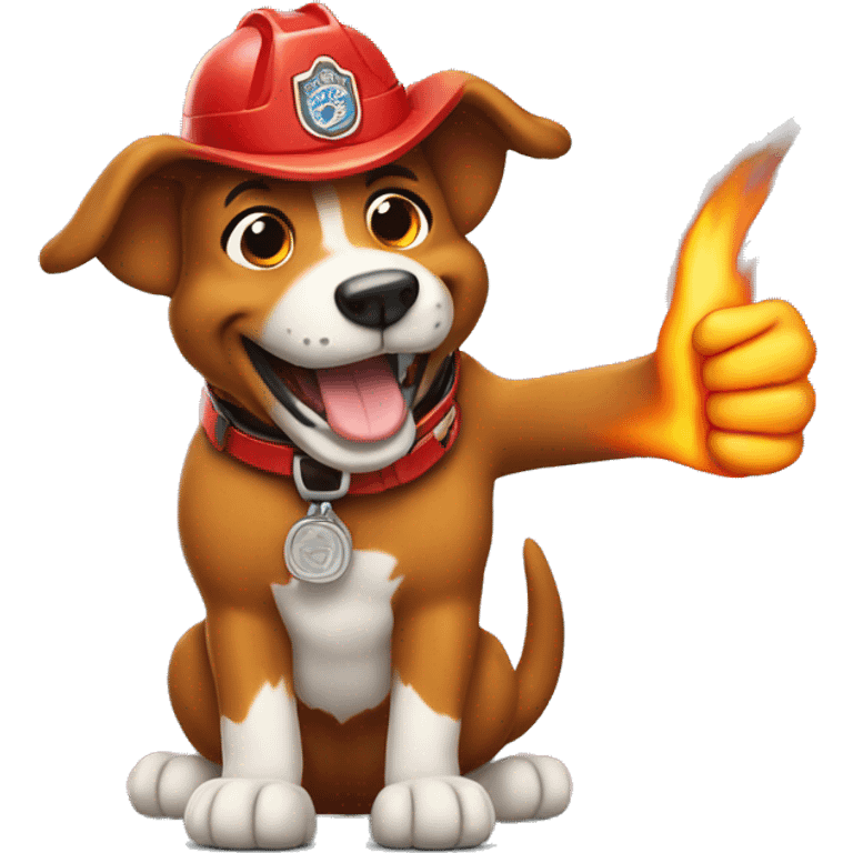 Fire dog thumbs up emoji