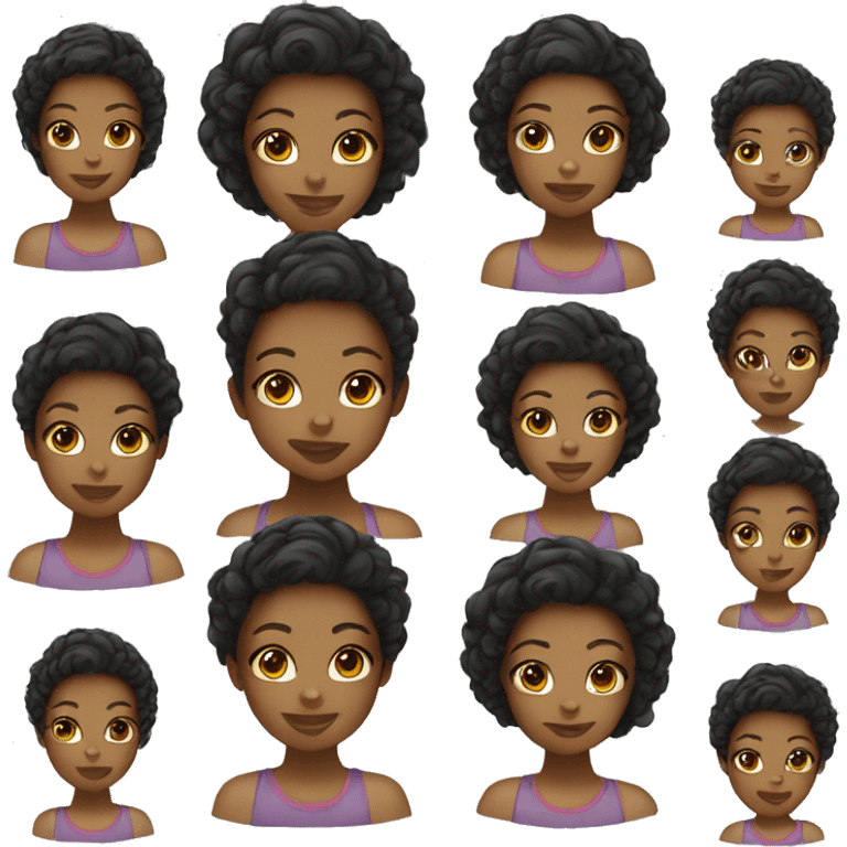 face of girl avatar black american emoji