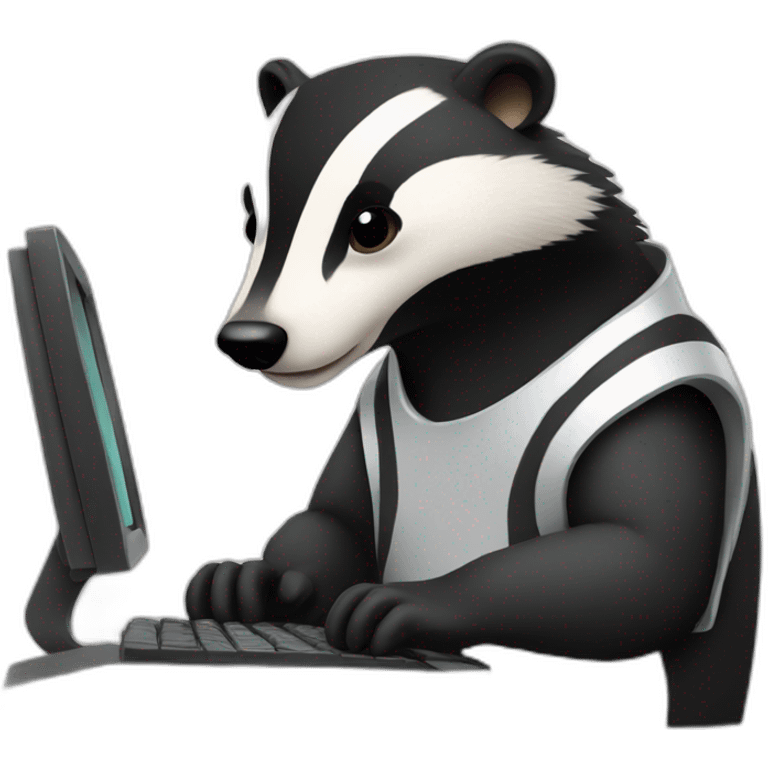 badger using a computer emoji