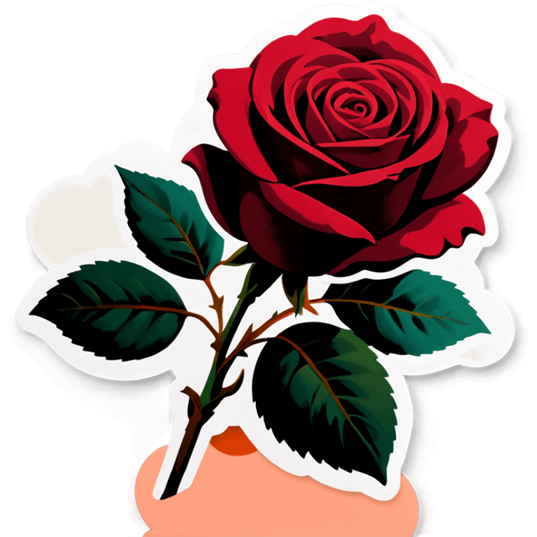 Vintage dark red rose emoji