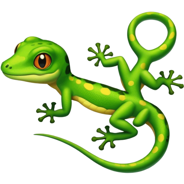 A gecko in the style of Pokémon emoji