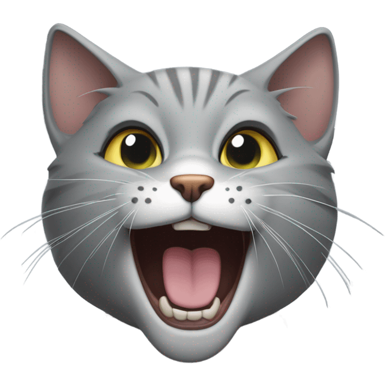 grey cat hissing emoji